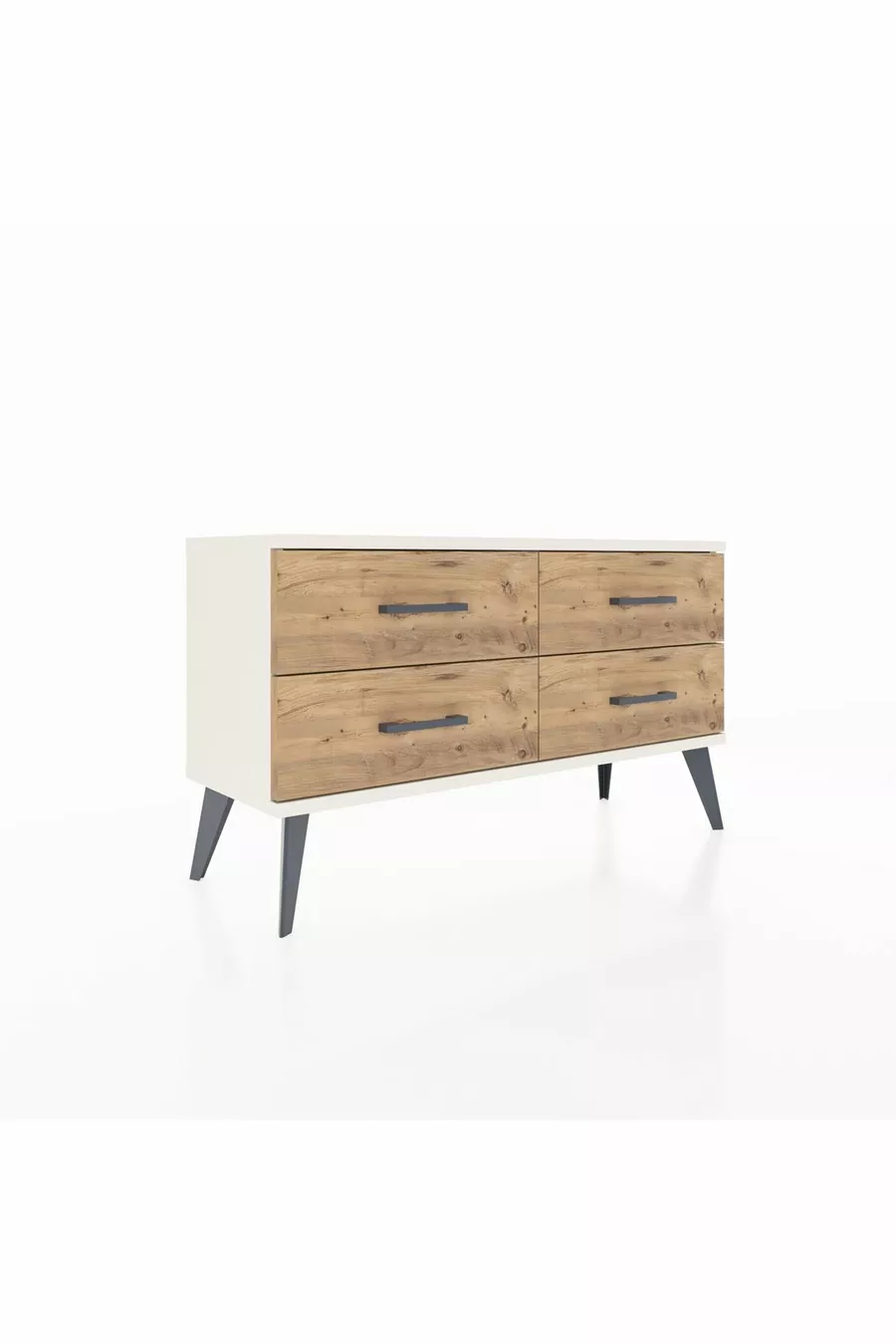 Commode Arges à 4 étagères Pierre de lune/Pine