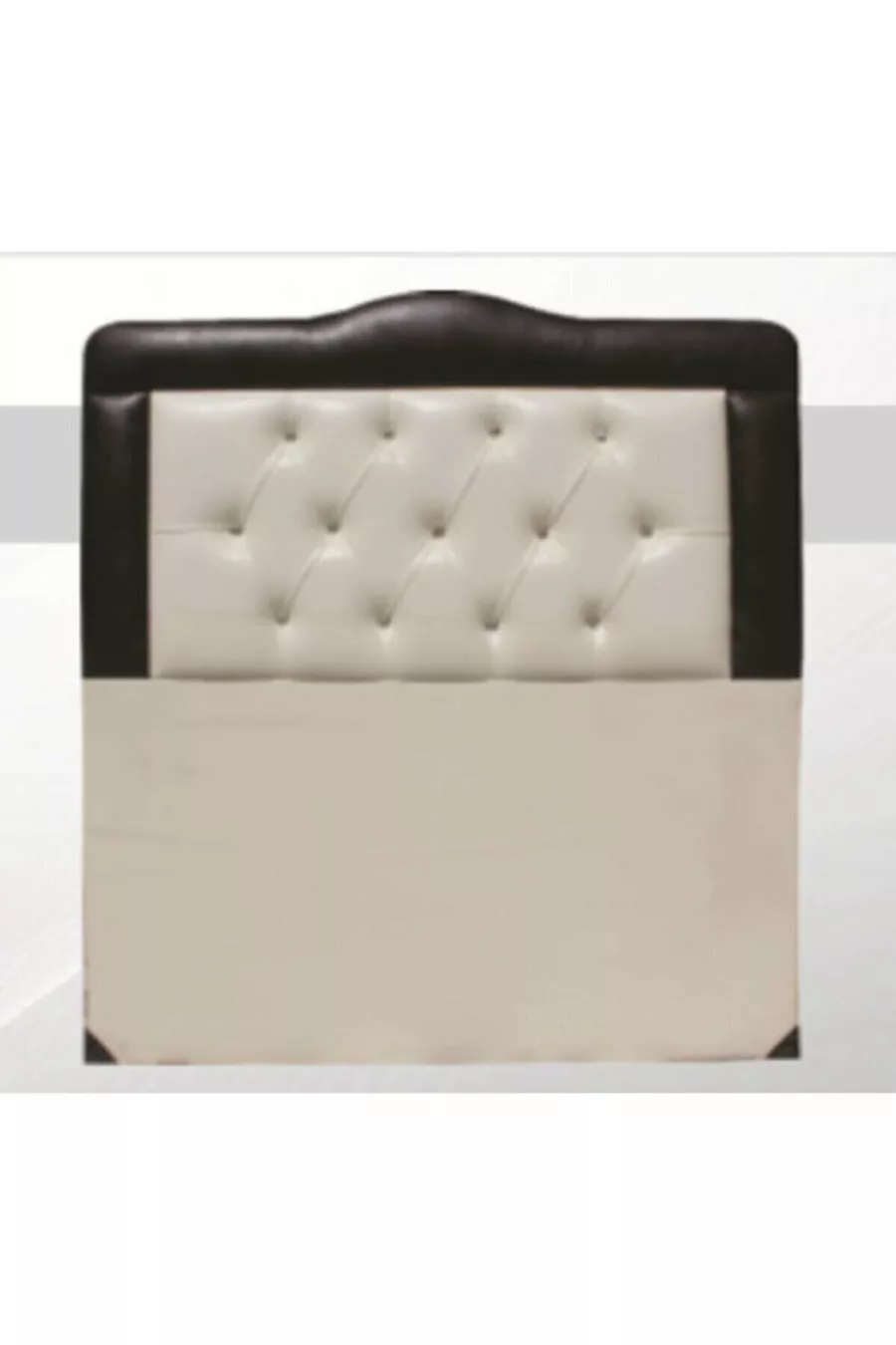 Tête de lit Alc Yagmur en cuir synthétique crème et marron combinaison capitonnée cm fait main