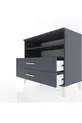 Commode Hyperion 2 étagères 2 tiroirs Anthracite-Anthracite