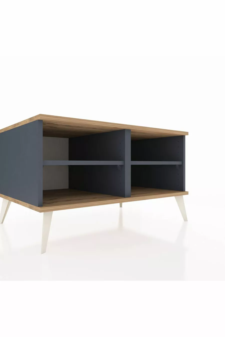 Commode Kronos 2 étagères Anthracite-Sapin/Anthracite