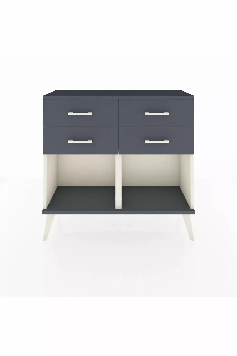 Commode Arges 4 tiroirs Pierre de lune-Anthracite