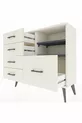 Commode Arges 2 étagères 5 tiroirs Nacré-Anthracite/Nacré