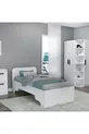 Chambre d'adolescent Luses Ensemble 4 pièces Bureau blanc-Armoire-Table de chevet-Lit - Luses