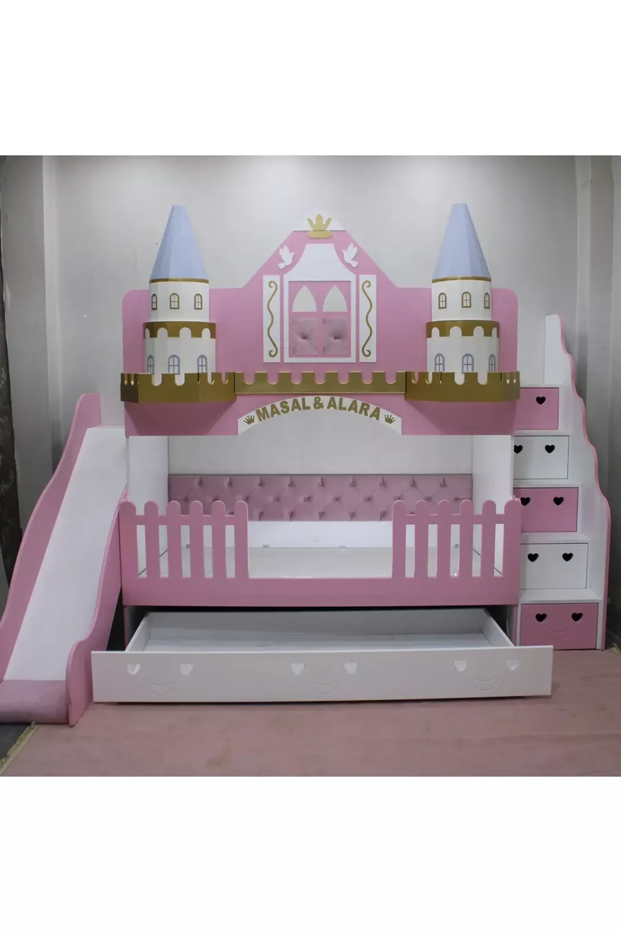 LIT SUPERPOSÉ AVEC LIT POUR ENFANT ET TOBOGGAN