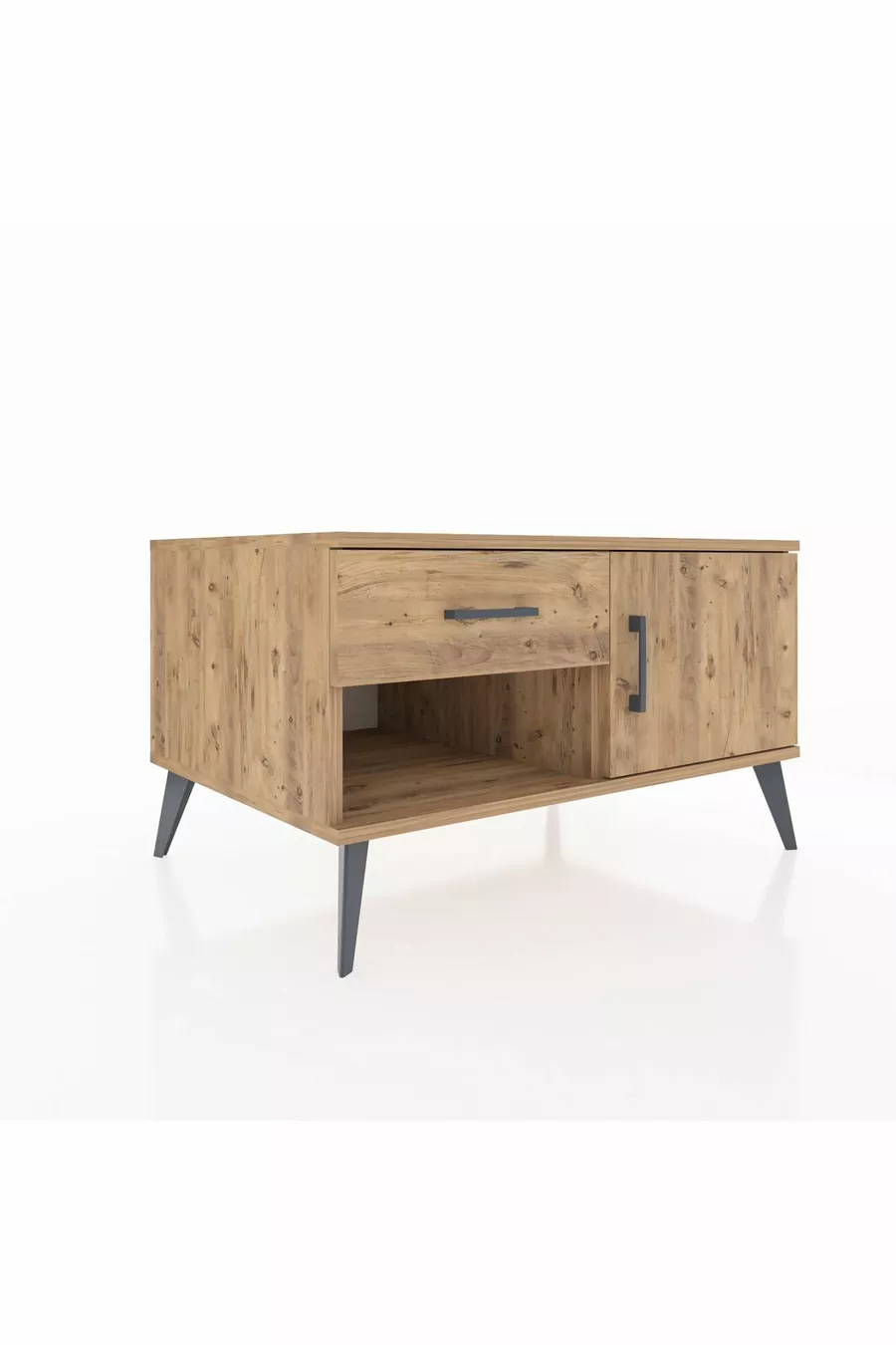 Commode Kronos à une étagère, un tiroir et une porte en pin