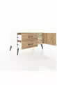 Commode Hyperion à une étagère, 2 tiroirs, 1 porte, Pierre de Lune-Pin