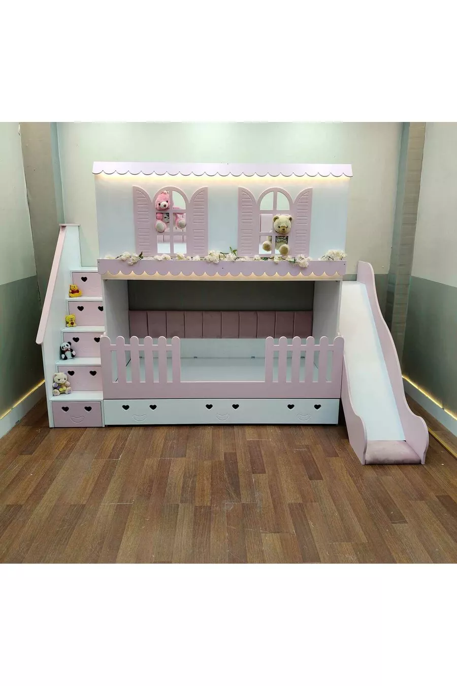 Lit superposé pour enfant avec toboggan Alaçatı