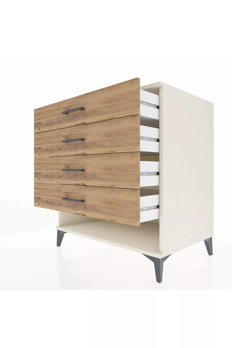Commode Kronos 4 tiroirs Pierre de lune-Pin