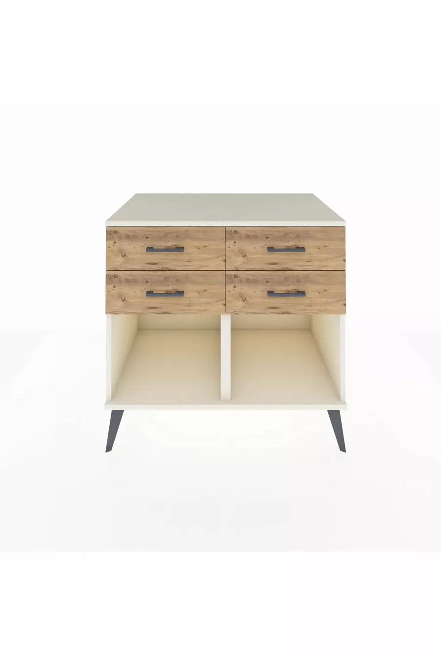 Commode Kronos 4 tiroirs Pierre de lune/Pin