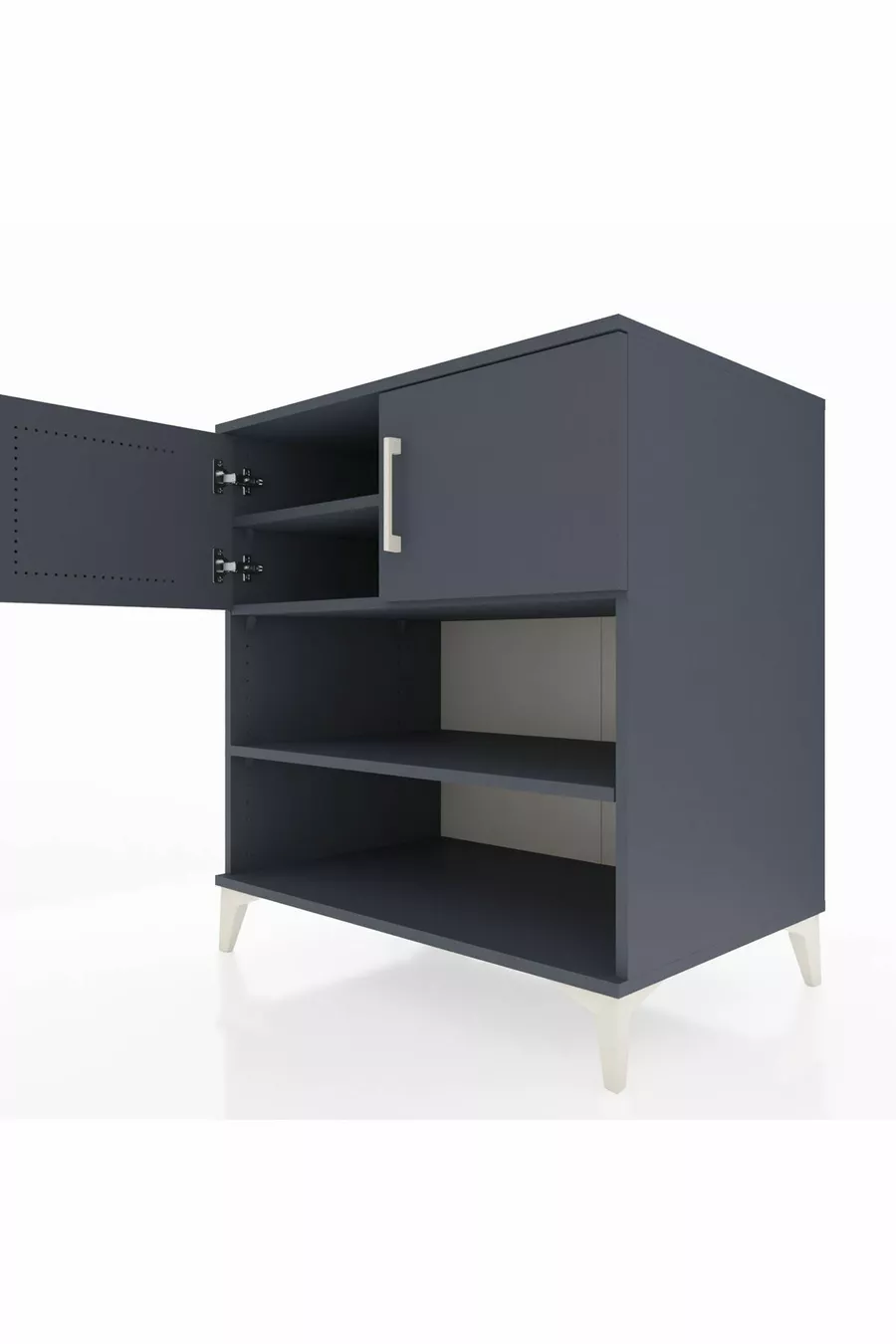 Commode Kronos 3 étagères 2 portes Anthracite-Anthracite