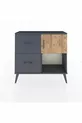Commode Arges à une étagère, 2 tiroirs et une porte, Anthracite-Sapin/Anthracite
