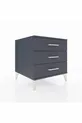 Table de chevet Kronos à 3 tiroirs Anthracite-Anthracite