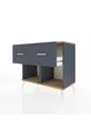 Commode Hyperion 2 tiroirs Anthracite-Sapin/Anthracite