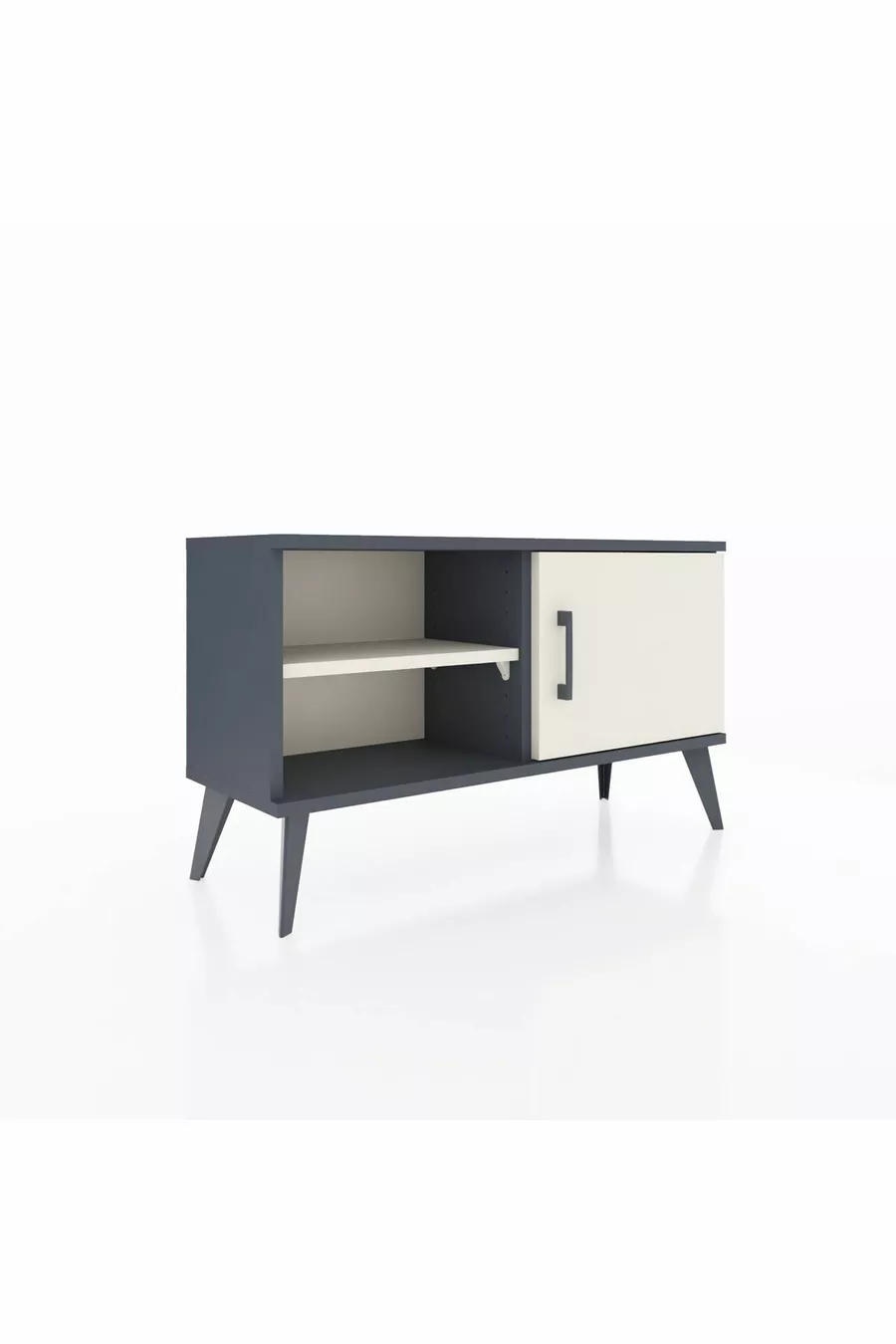 Commode Arges à 2 étagères avec 1 porte, anthracite-pierre de lune