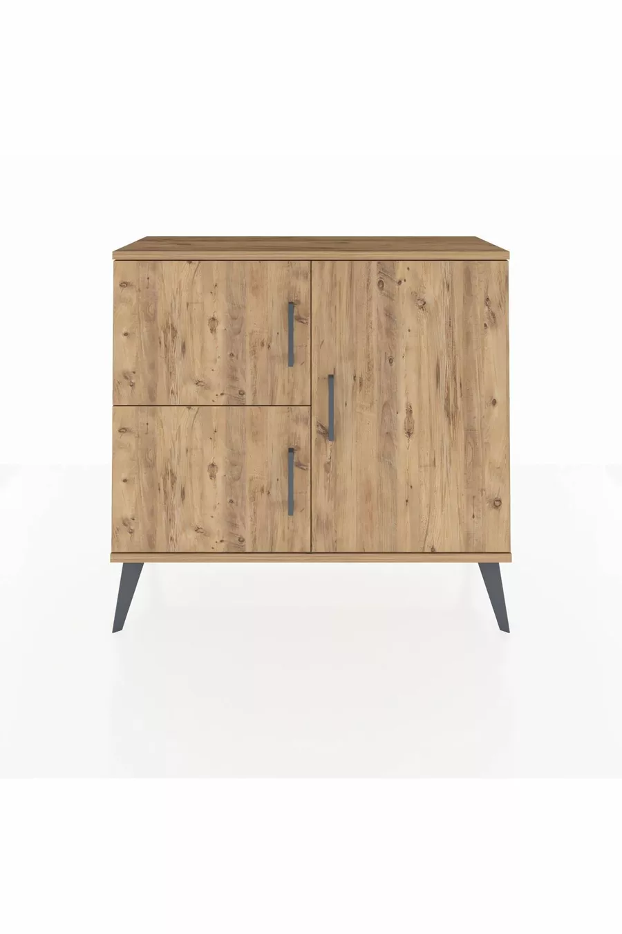 Commode Arges 2 étagères 3 portes Pin-Pin