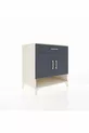 Commode Kronos avec 2 étagères, 1 tiroir et 2 portes, Pierre de Lune-Anthracite
