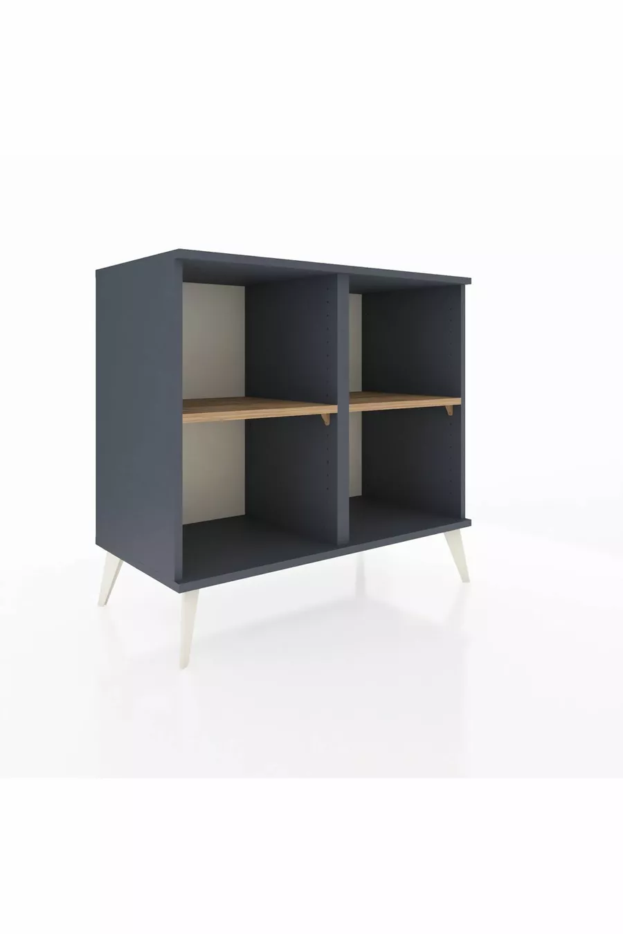 Commode Hyperion 2 étagères Anthracite-Anthracite/Sapin