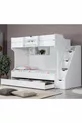 Lits superposés, Lit superposé avec tiroirs Kardem - Blanc + 3 matelas Comfort