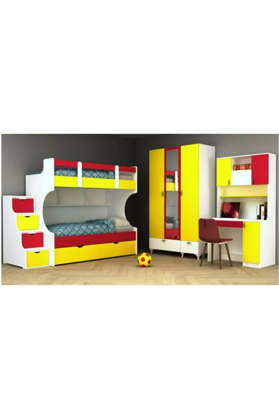 Lit superposé Tuana Seri 2 pour chambre d'enfant