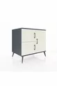 Commode Kronos 2 étagères 3 portes Anthracite-Pierre de lune/Anthracite