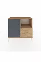 Commode Hyperion 2 étagères 1 tiroir 2 portes Pins-Anthracite/Pins
