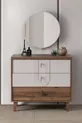 Commode, Commode Megan avec tiroirs et miroir