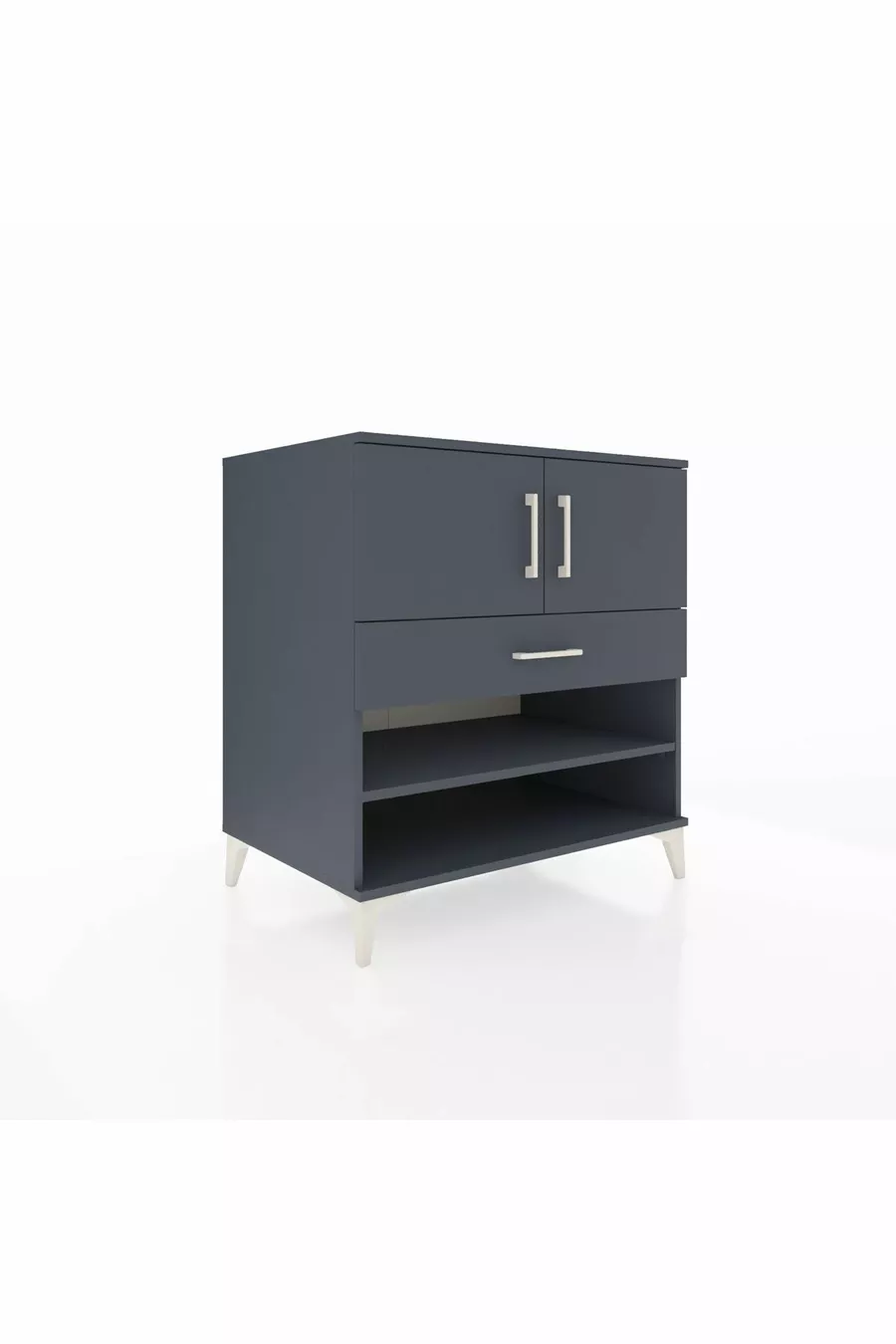 Commode Kronos avec 3 étagères, 1 tiroir et 2 portes, Anthracite-Anthracite