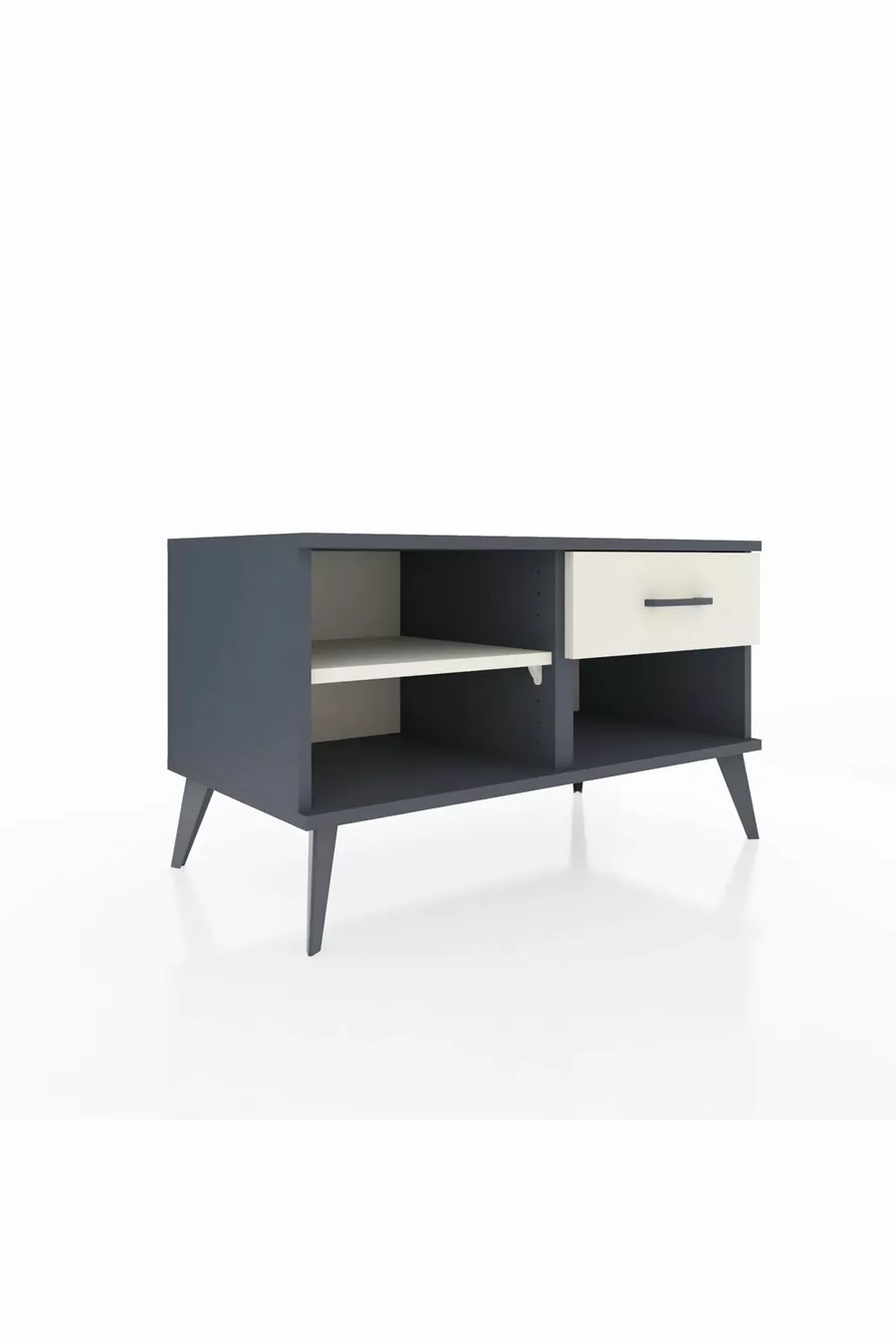Commode Hyperion à une étagère et un tiroir, anthracite-pierre de lune