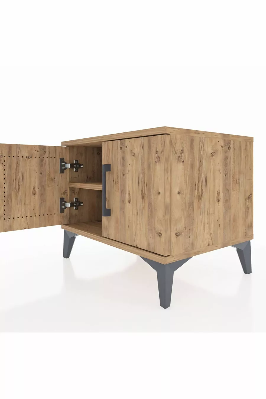 Commode Hyperion avec une étagère et 2 portes, Pin-Pin