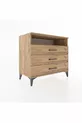 Commode Hyperion à un seul étagère et 3 tiroirs en pin-pin