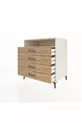 Commode Kronos avec une étagère et 4 tiroirs, Pierre de Lune - Pin