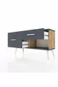 Commode Arges 2 tiroirs Pin-Anthracite