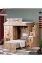 Lits superposés Ranza, Lit superposé Captain Ranza avec armoire et 2 matelas Confort
