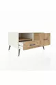 Commode Kronos avec une étagère et 2 tiroirs, Pierre de Lune - Pin