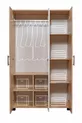 Lits superposés, Lit superposé avec tiroirs Aura - Armoire 3 portes - Chêne Saphir