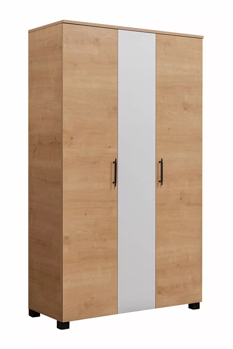 Lits superposés, Lit superposé avec tiroirs Aura - Armoire 3 portes - Chêne Saphir