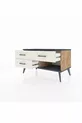 Commode Hyperion 3 tiroirs Pin-Anthracite/Gris pierre