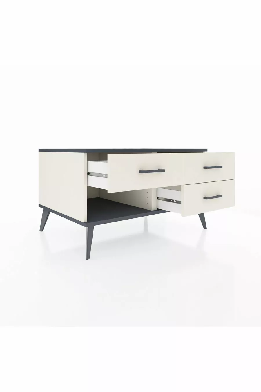 Commode Kronos 3 tiroirs Pierre de Lune-Anthracite/Pierre de Lune
