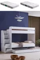 Lit superposé, Lit superposé pour enfant Martin - 2 matelas Comfort blancs