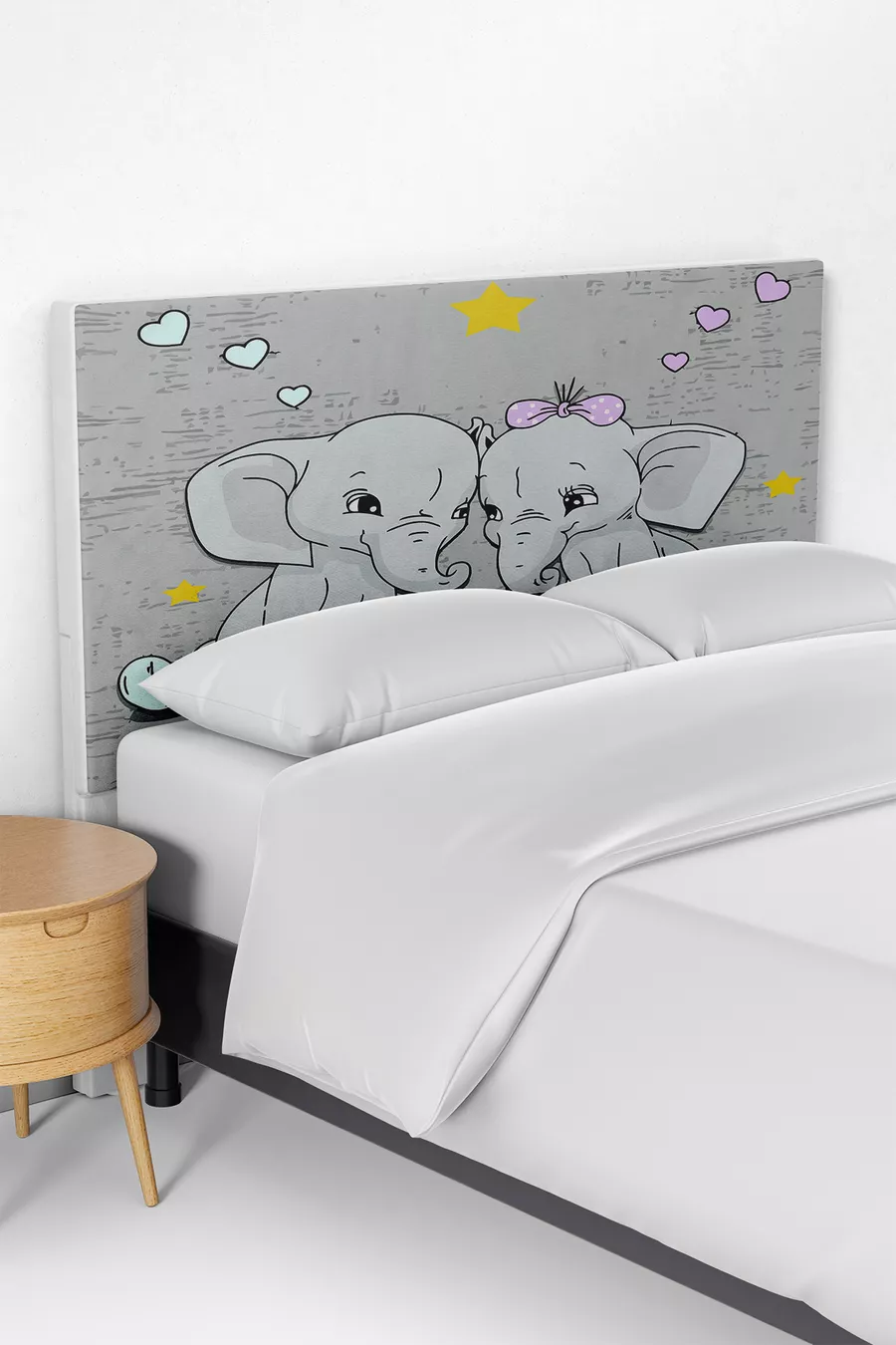 Housse de tête de lit pour enfant avec motif mignons éléphants