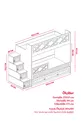 Lits superposés Mars avec tiroirs, anthracite & blanc, structure en acier avec revêtement en membrane, 100% MDF