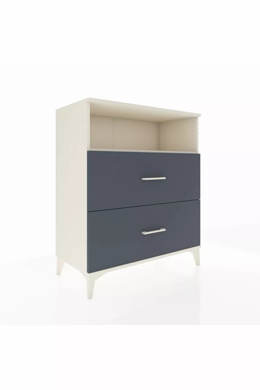 Commode Hyperion à une étagère et 2 tiroirs Pierre de lune-Anthracite