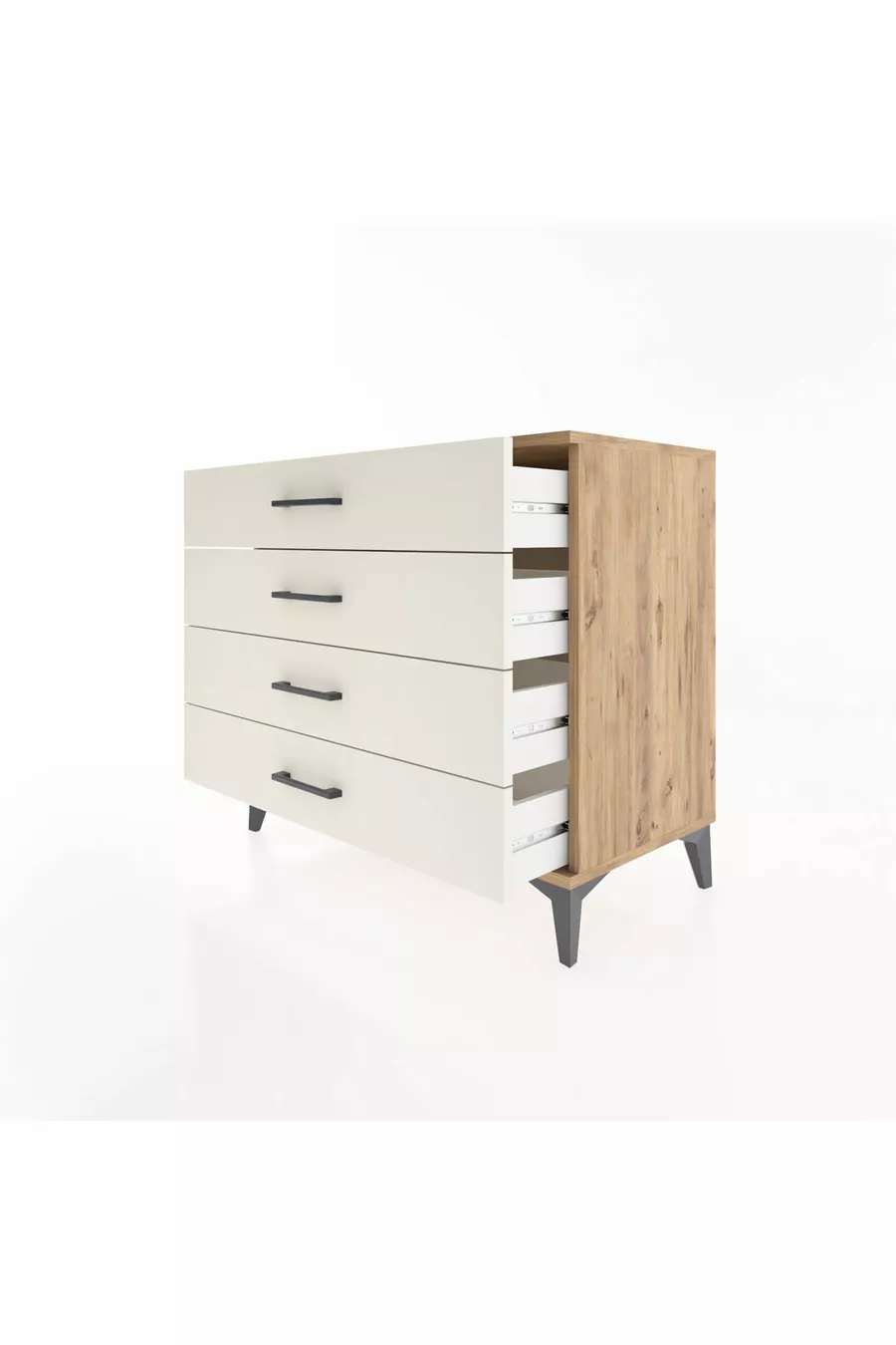 Commode Hyperion 4 tiroirs Pin-Ambre