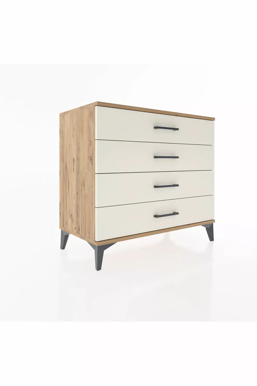 Commode Hyperion 4 tiroirs Pin-Ambre