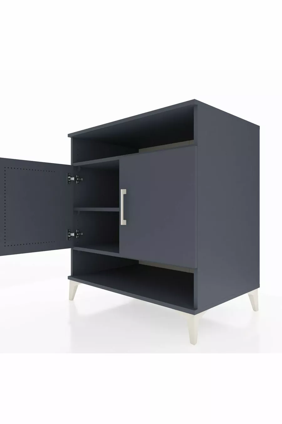 Commode Kronos 3 étagères 2 portes Anthracite-Anthracite