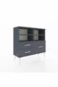 Commode Arges 4 étagères 3 tiroirs Anthracite-Anthracite