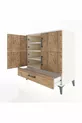 Commode Hyperion 4 étagères 1 tiroir 4 portes Pierre de lune-Épicéa