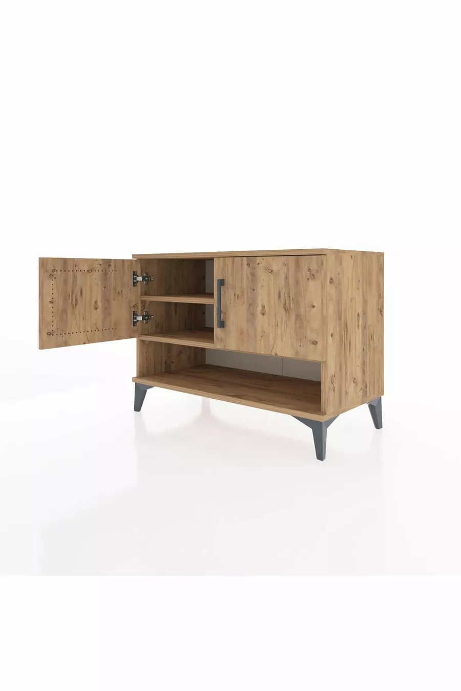 Commode Hyperion 2 étagères 2 portes Pin-Pin