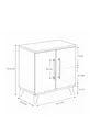 Table de chevet classique Lumen à 2 portes avec étagères, pin - blanc