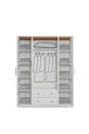 Lits superposés Ranza, Vita Bohem avec tiroirs en noyer et armoire à 4 portes, 2 matelas Comfort